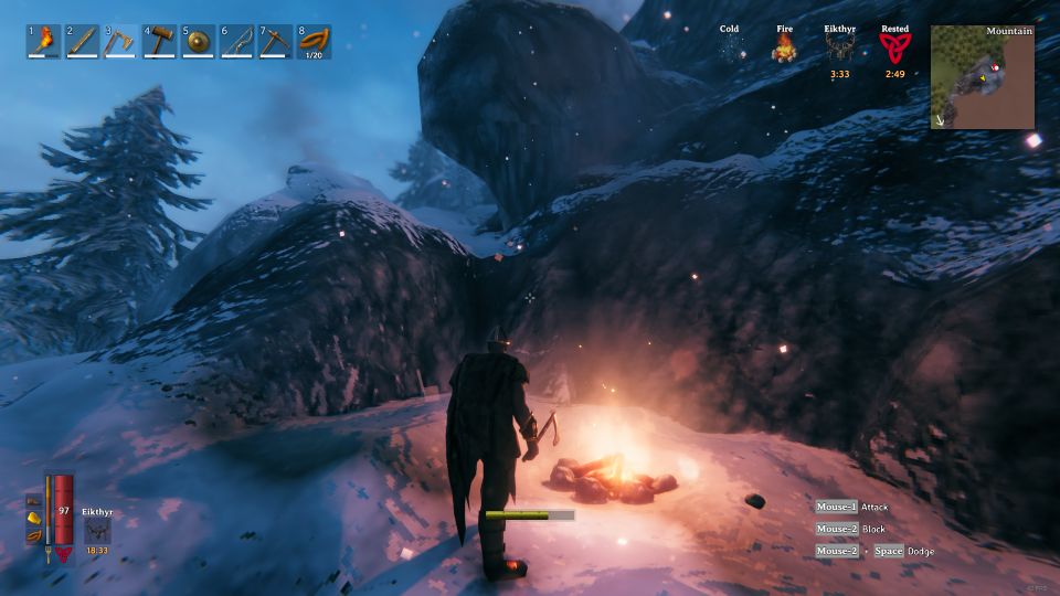 Valheim: Як не замерзнути на локації «Гори»