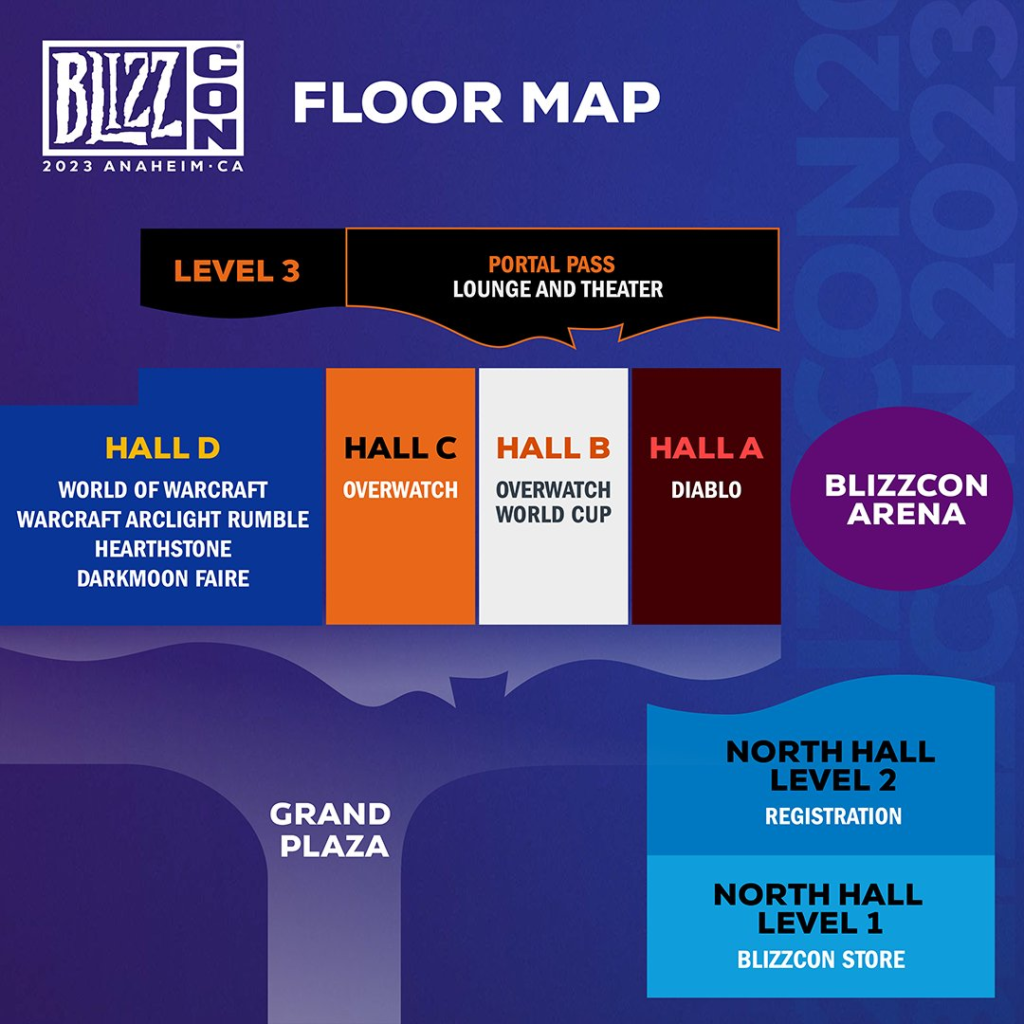 Перший погляд на карту розташування залів BlizzCon 2023
